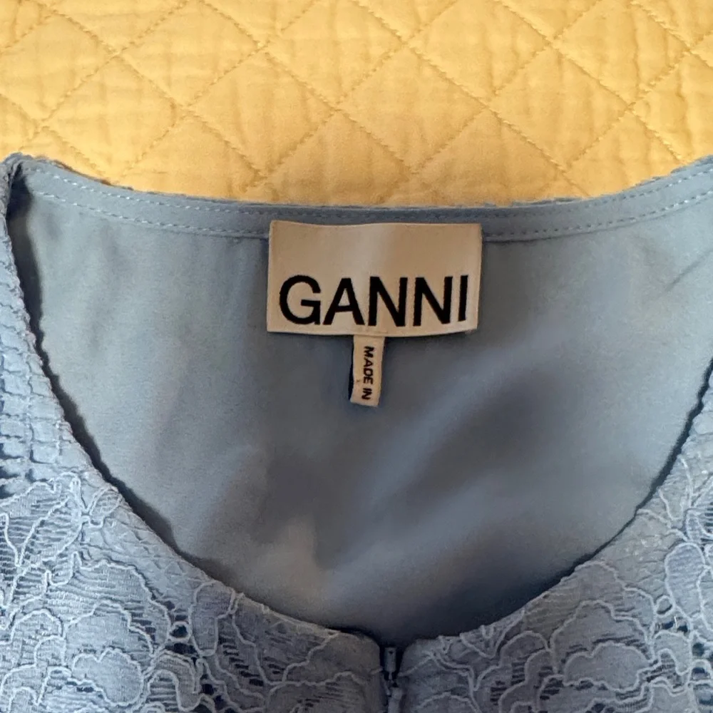 Ganni Blue Lace Midi Dress - Picture 2 of 8